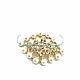 Stone and Pearl Gold Color Metal Brooch BRS0034