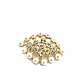 Stone and Pearl Gold Color Metal Brooch BRS0034