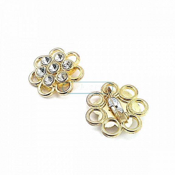 Stone Colored Stone Gold Color Metal Brooch BRS0036