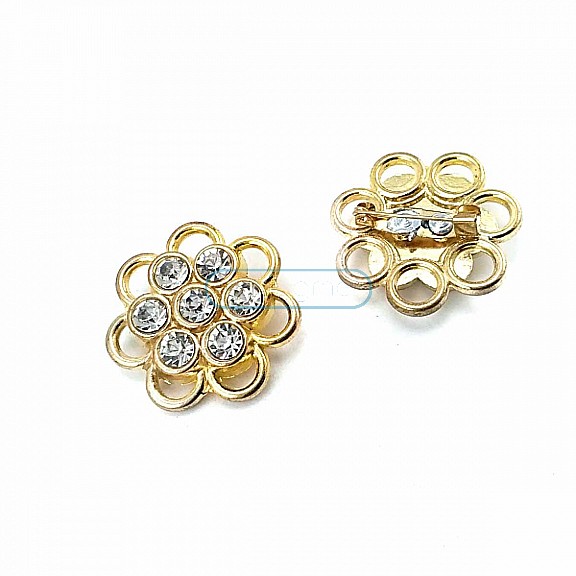 Stone Colored Stone Gold Color Metal Brooch BRS0036