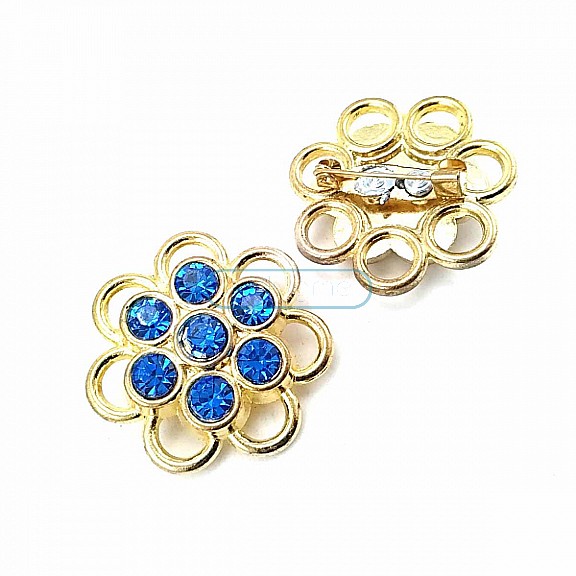 Stone Colored Stone Gold Color Metal Brooch BRS0036