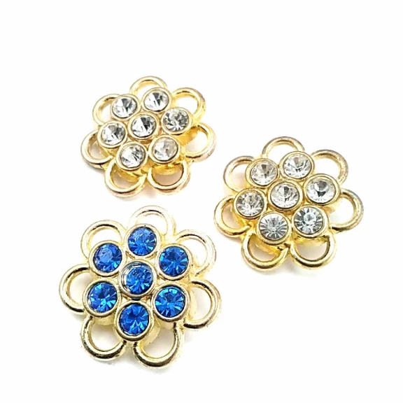 Taşlı Renkli Taşlı Altın Renk Metal Broş BRS0036