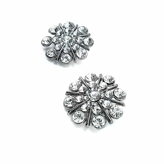 Desenli ve Taşlı Gümüş Metal Broş BRS0037