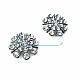Patterned and Stone Silver Metal Brooch BRS0037