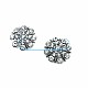 Patterned and Stone Silver Metal Brooch BRS0037