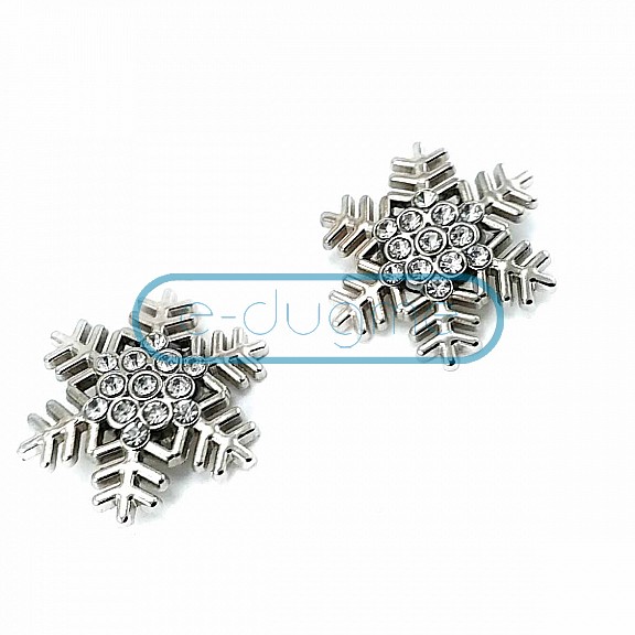 Kar Tanesi Modelli Gümüş Renk Metal Broş BRS0038