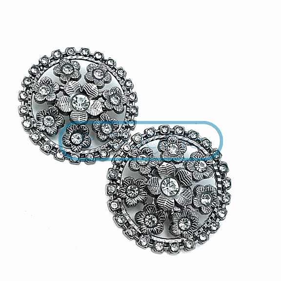 Aesthetic and Stone Silver Color Metal Brooch BRS0040