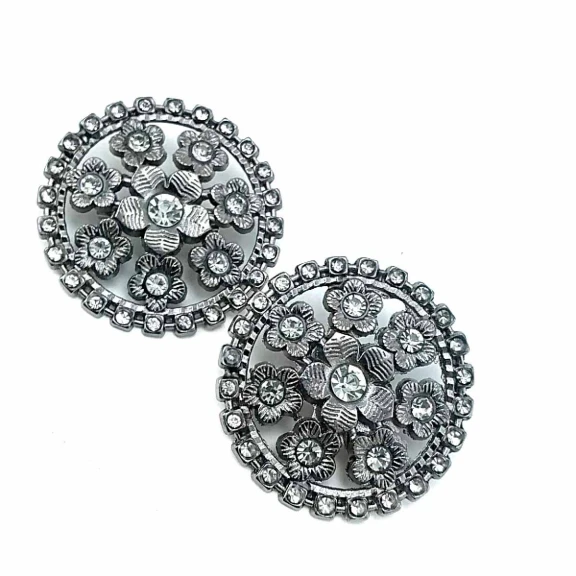 Aesthetic and Stone Silver Color Metal Brooch BRS0040