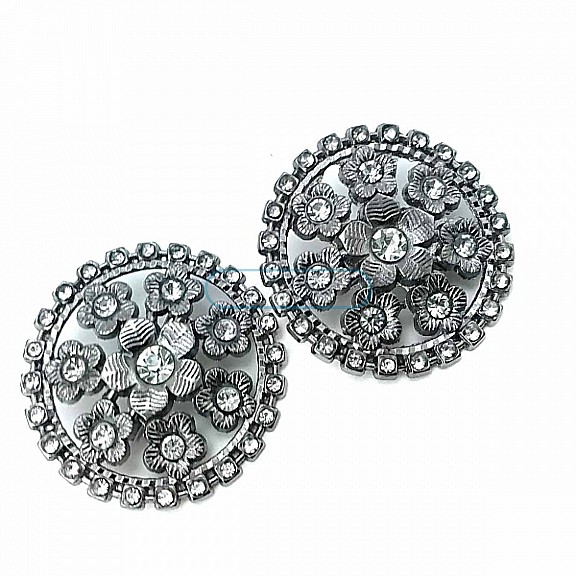 Aesthetic and Stone Silver Color Metal Brooch BRS0040