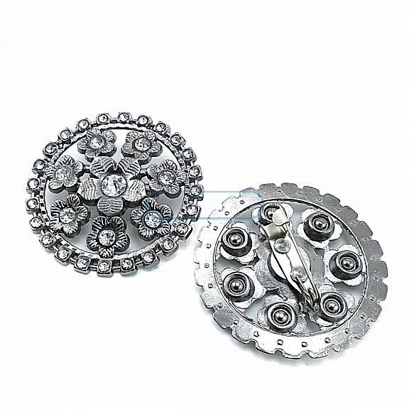 Aesthetic and Stone Silver Color Metal Brooch BRS0040