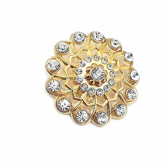 Stone Aesthetic Gold Color Metal Brooch BRS0043