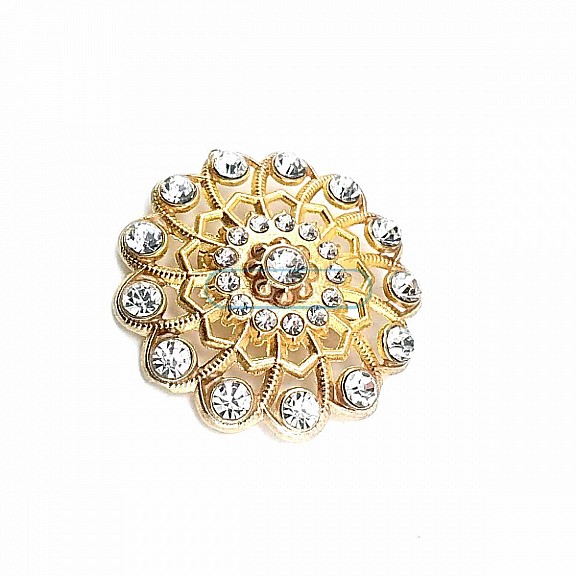 Stone Aesthetic Gold Color Metal Brooch BRS0043