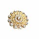 Stone Aesthetic Gold Color Metal Brooch BRS0043