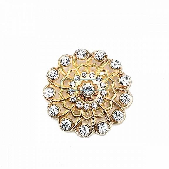 Stone Aesthetic Gold Color Metal Brooch BRS0043