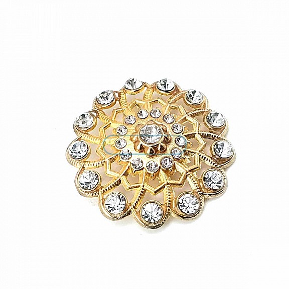 Stone Aesthetic Gold Color Metal Brooch BRS0043