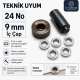 24 No Alüminyum Kuşgözü Elde Vurma Kalıbı 9 mm Delme ve Çakma Aparatı, branda ve kumaş uygulamaları için pratik delme aparatı