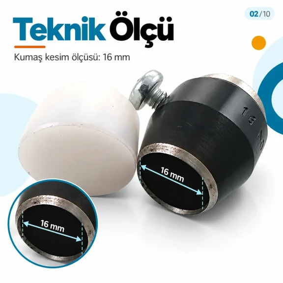 16 Boy 16 mm kumaş kaplama düğme için kumaş kesim kalıbı