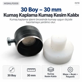 30 Boy 30 mm Kumaş Kaplama Düğme İçin Kumaş Kesim Kalıbı KKSKKLP0009