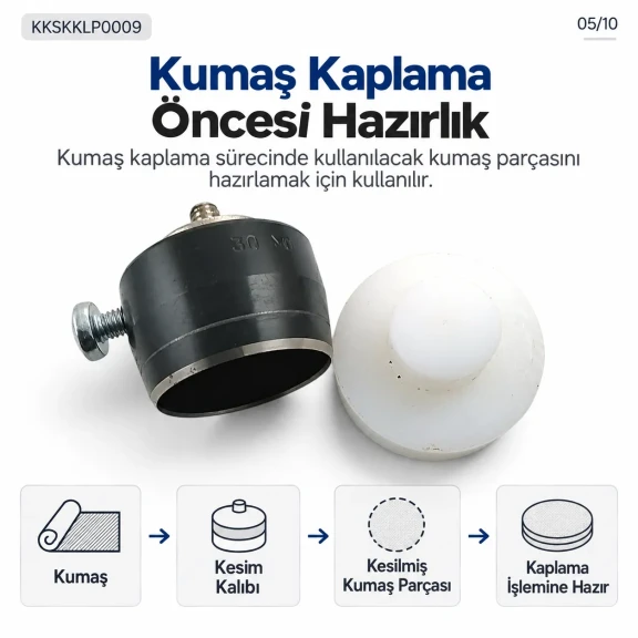 30 Boy kumaş kaplama düğme için 30 mm kumaş kesim kalıbı