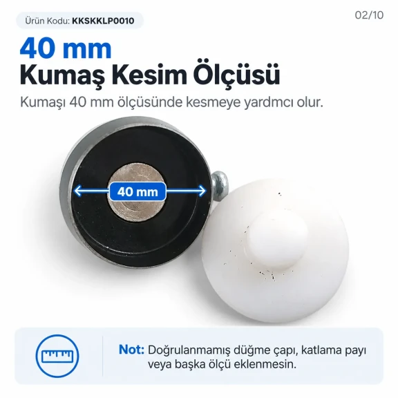 40 Boy 40 mm kumaş kaplama düğme için kumaş kesim kalıbı