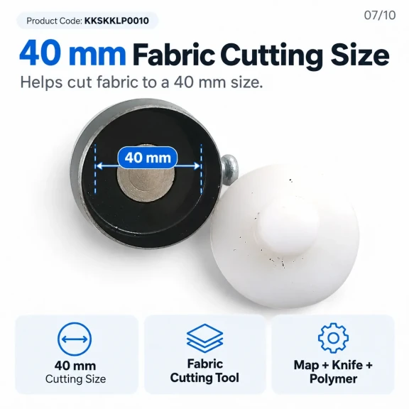 40 Boy 40 mm kumaş kaplama düğme için kumaş kesim kalıbı