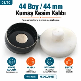 44 Boy 44 mm Kumaş Kaplama Düğme İçin Kumaş Kesim Kalıbı KKSKKLP0011