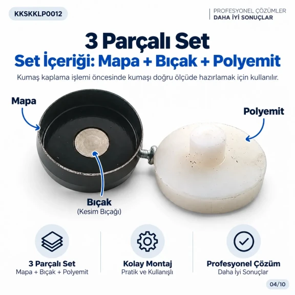 50 Boy 50 mm Kumaş Kaplama Kumaş Kesim Kalıbı KKSKKLP0012