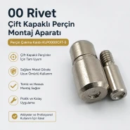 00 Çift Kapaklı 5 mm Perçin Montaj Aparatı - 5 mm Çift Perçin Çakma Kalıbı KLP0000CFT-5
