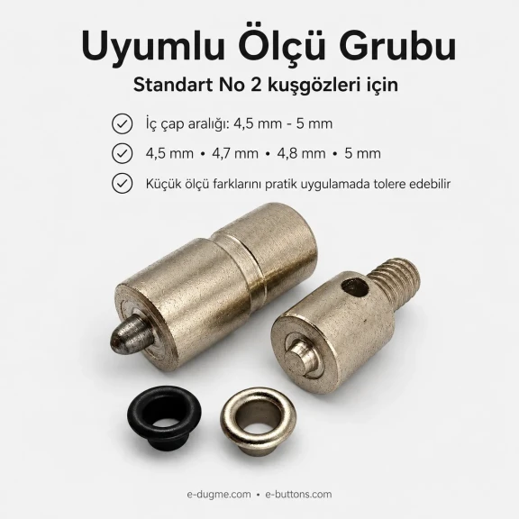 2 No Kuşgözü Kalıbı - 4,5 mm - 5 mm Kuşgözü Çakma Aparatı