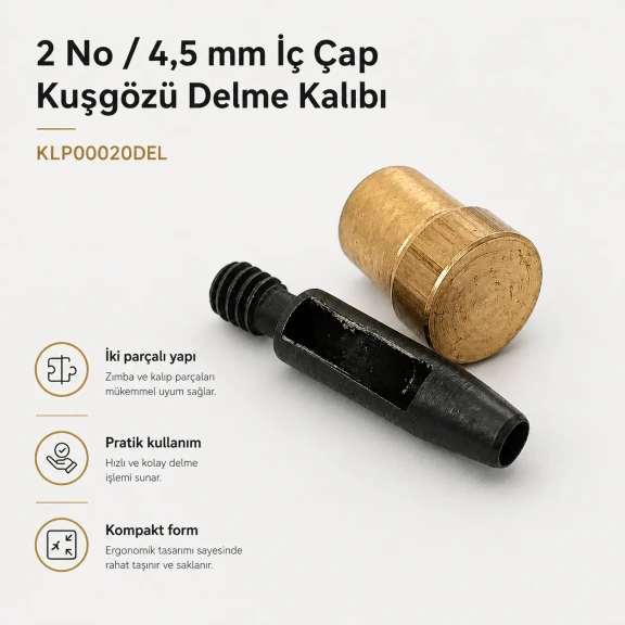 Eyelet Drilling Die 4.5 mm / 0.18 in KLP00020DEL for precise installation of small grommets on various materials