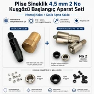 2 No / 4,5 mm Plise Sineklik Kuşgözü Montaj ve Delik Açma Kalıbı Başlangıç Seti KLP00020SinSET