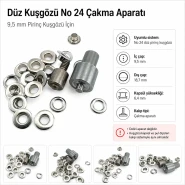 Düz Kuşgözü No 24 Çakma Aparatı – 9,5 mm Pirinç Kuşgözü İçin KLP00024DUZ