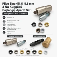 3 No / 5–5,5 mm Plise Sineklik Kuşgözü Montaj ve 5 mm Delik Açma Kalıbı Başlangıç Seti KLP00030SinSET