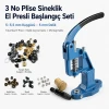 Pleated Screen Eyelet Punch, Setting Die and Manual Hand Press Starter Set for 5–5.5 mm / 0.197–0.217 in Eyelets KLP00030SinSETMPr