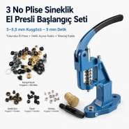 3 No / 5–5,5 mm Plise Sineklik Kuşgözü Montaj ve 5 mm Delik Açma Kalıbı El Presli Makineli Başlangıç Seti KLP00030SinSETMPr