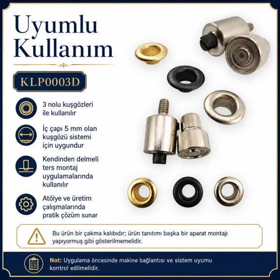 3 Nolu Kuşgözü Kalıbı 5 mm Kendinden Delmeli Ters Kuşgözü Çakma Kalıbı KLP0003D