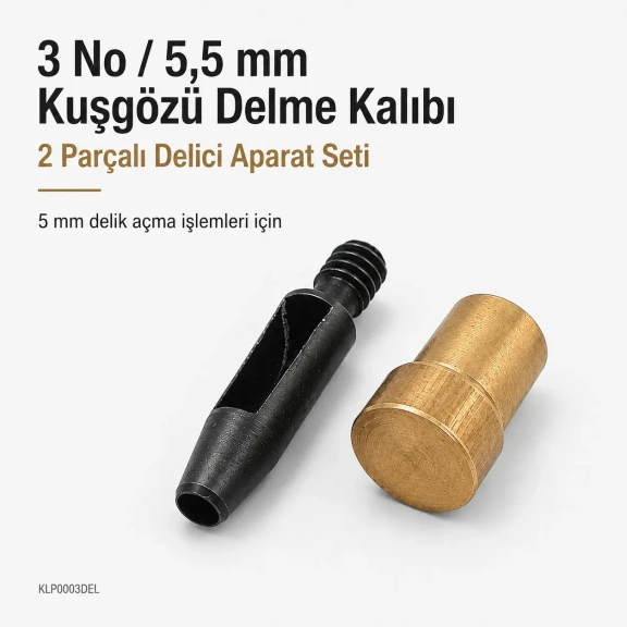 5 mm Eyelet Hole Punch Die for clean hole preparation in fabric, leather, and wood applications