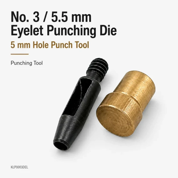 5 mm Eyelet Hole Punch Die for clean hole preparation in fabric, leather, and wood applications
