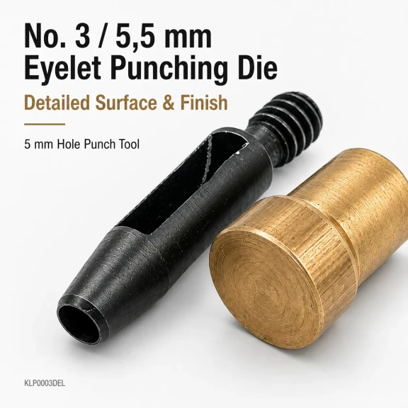 5 mm Eyelet Hole Punch Die for clean hole preparation in fabric, leather, and wood applications