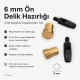 4 No kuşgözü delme kalıbı KLP00040DEL, 6 mm iç çap, metal yapılı, tekstil ve deri montajı için ideal araç