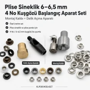 4 No / 6–6,5 mm Plise Sineklik Kuşgözü Montaj ve 6 mm Delik Açma Kalıbı Başlangıç Seti KLP00040SinSET