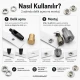 4 No 6 mm Plise Sineklik Kuşgözü Montaj ve 6 mm Delik Açma Kalıbı Başlangıç Seti, kumaş ve deri için ideal delik açma aparatı