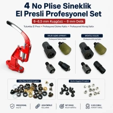 Professional Manual Hand Press, Punch and Setting Die Set for 6–6.5 mm / 0.236–0.256 in Pleated Screen Eyelets KLP00040SinSETMPrf