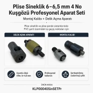4 No / 6–6,5 mm Plise Sineklik Kuşgözü Delme ve Montaj Kalıbı Profesyonel Seti KLP00040SinSETPr