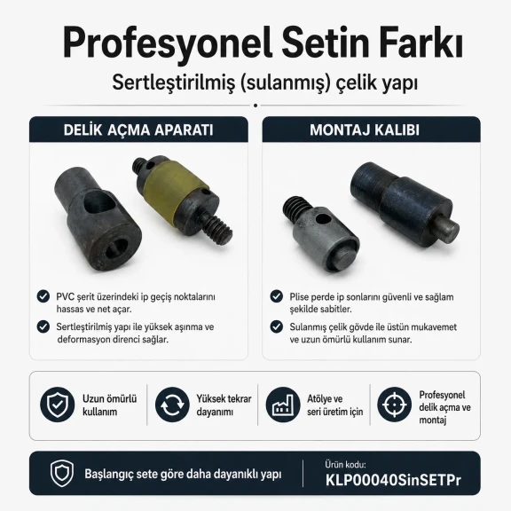 4 No Plise Sineklik Kuşgözü Delme ve Montaj Kalıbı Seti, 6 mm çapında delik açma ve montaj işlemleri için özel tasarım