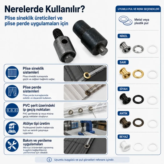 4 No Plise Sineklik Kuşgözü Montaj Kalıbı 6–6,5 mm Özel Üretim Isıl İşlemli Çelik