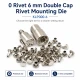 0 Çift Kapaklı Perçin Montaj Aparatı - 6 mm Perçin Çakma Kalıbı KLP000CFT-6, güçlendirilmiş çelikten üretilmiştir, perçin