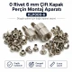 0 Çift Kapaklı Perçin Montaj Aparatı - 6 mm Perçin Çakma Kalıbı KLP000CFT-6, güçlendirilmiş çelikten üretilmiştir, perçin