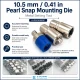 10.5 mm Sedefli Çıtçıt Montaj Aparatı - Metal Çakma Kalıbı KLP00105SDF, bebek ve çocuk giyimde kullanıma uygun dayanıklı