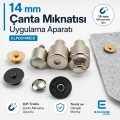 14 mm Çanta Mıknatıs Uygulama Aparatı - Çift Troklu Çanta Mıknatısı Uyumlu KLP0014MCK